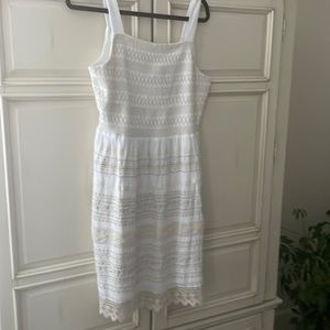 J.Jill white/cream dress-embroidered-super cute-Small-NWT